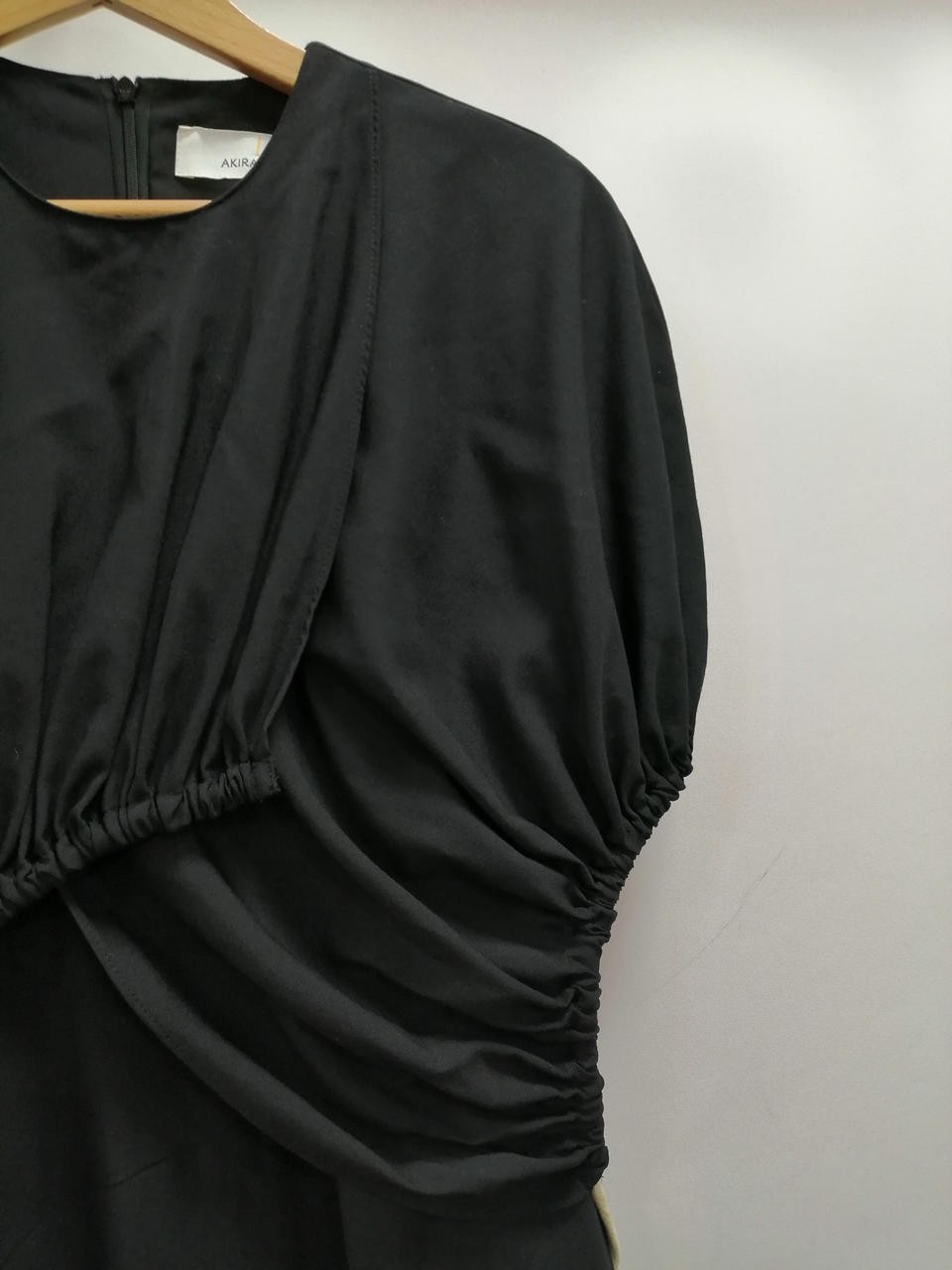 AKIRANAKA Black Puff Kimono Sleeve Jersey Dress 4US Sz S Midi 46in