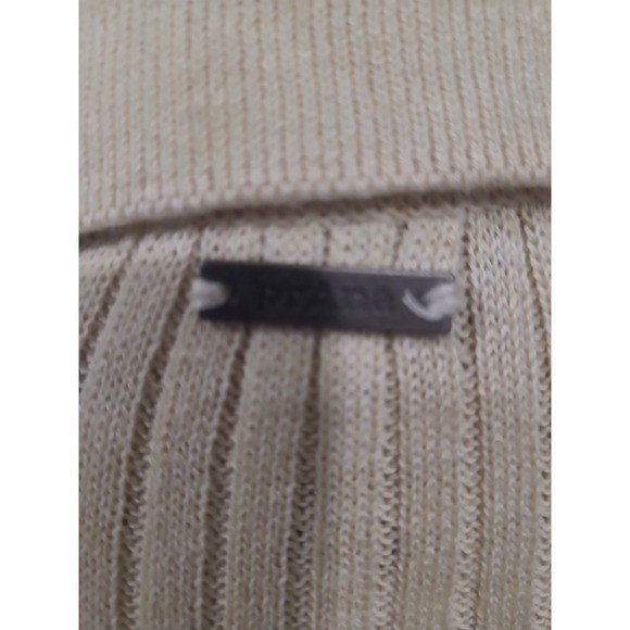 prAna Milani Polo Sweater Women SZ M Rib knit Collar V neck fitted Cotton wool