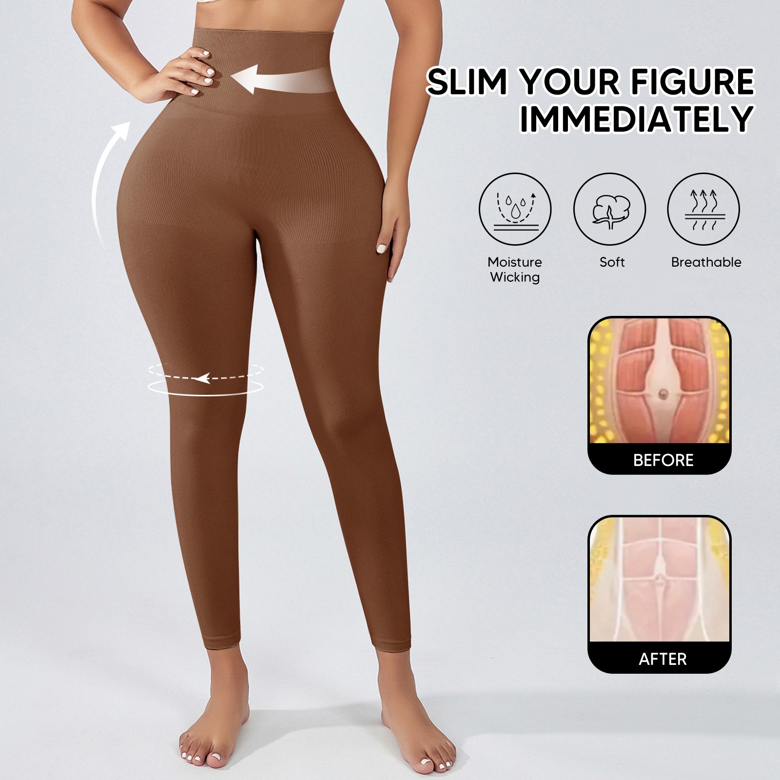 Anti-cellulite Slimming Premium High Waist Tummy Control Shapewear Leggings Pant