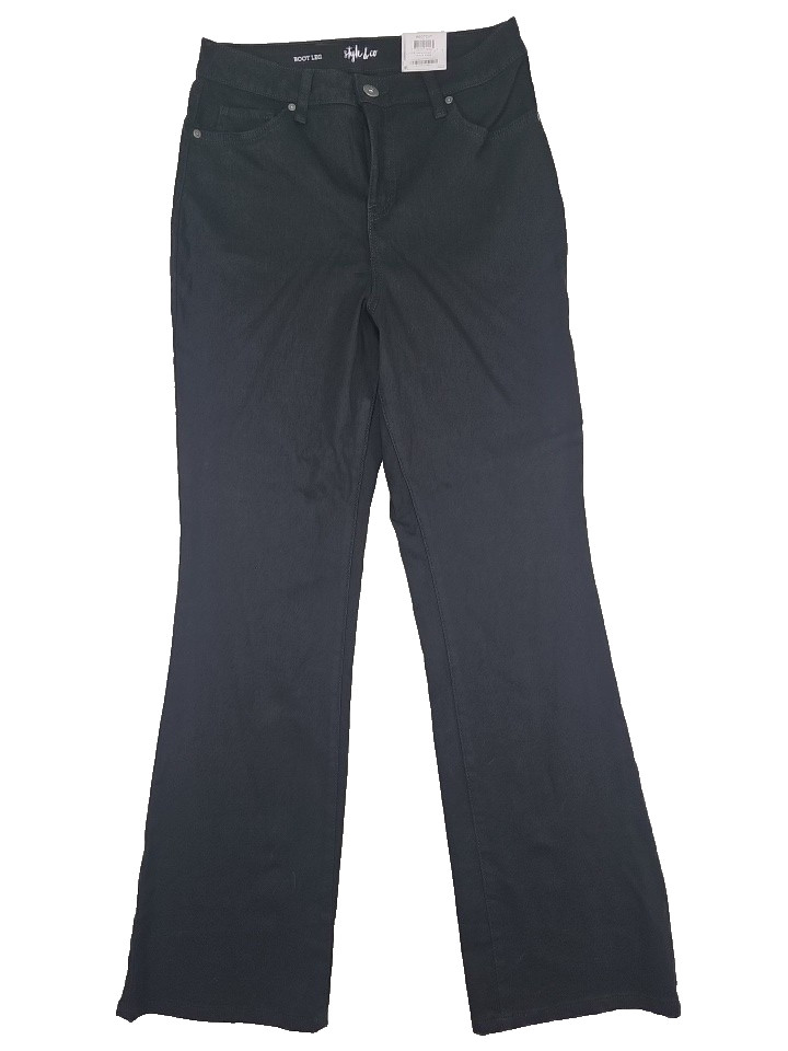 Brand New Style & Co Women’s Curvy-Fit Boot Cut High Rise Black Jeans Size 10