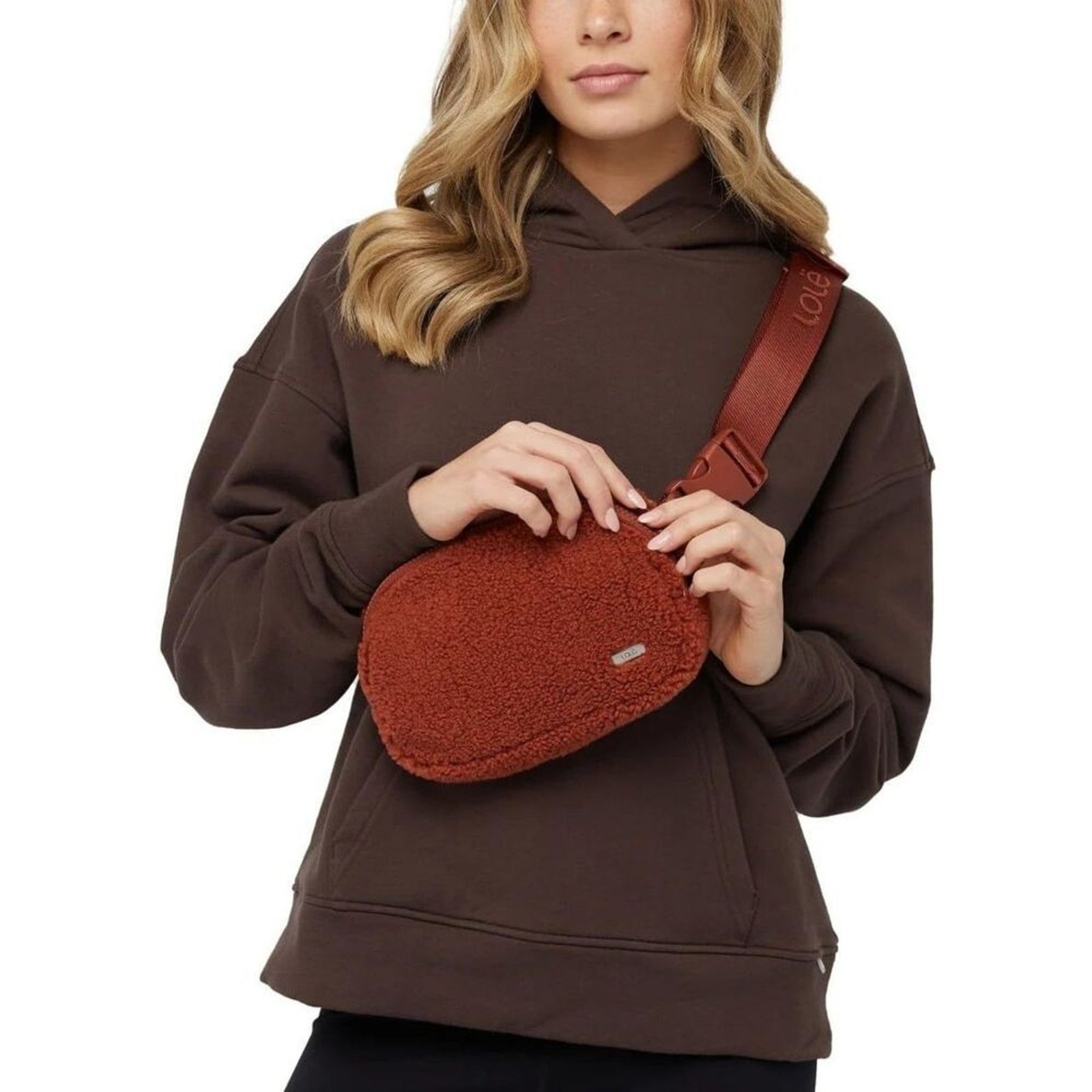 [New] 5 Count – Lole Fleece Sherpa Belt Bag Copper Crossbody Fanny Pack