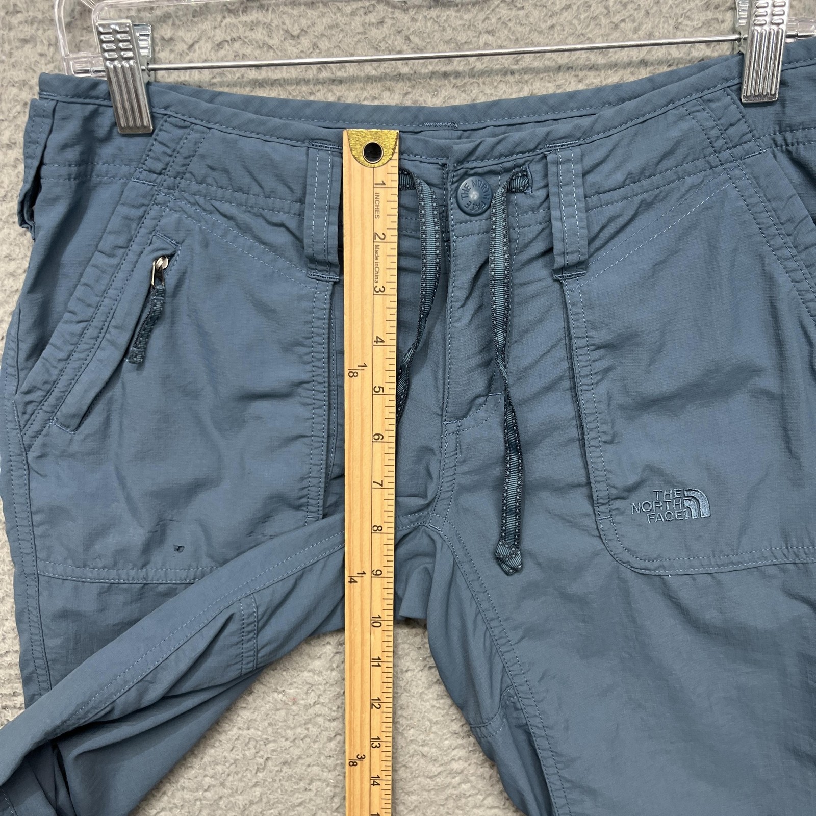 The North Face Hiking Pants Womens 4 Blue Roll-Up Convertible Quick Dry Outdoor