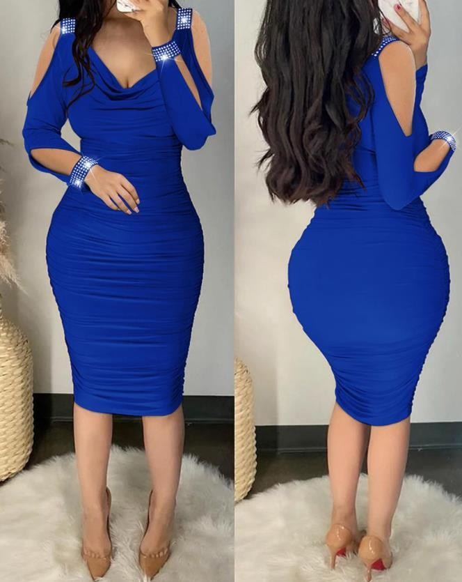 Sexy Women Bodycon Long Sleeve Casual Evening Party Cocktail Club Mini Dress