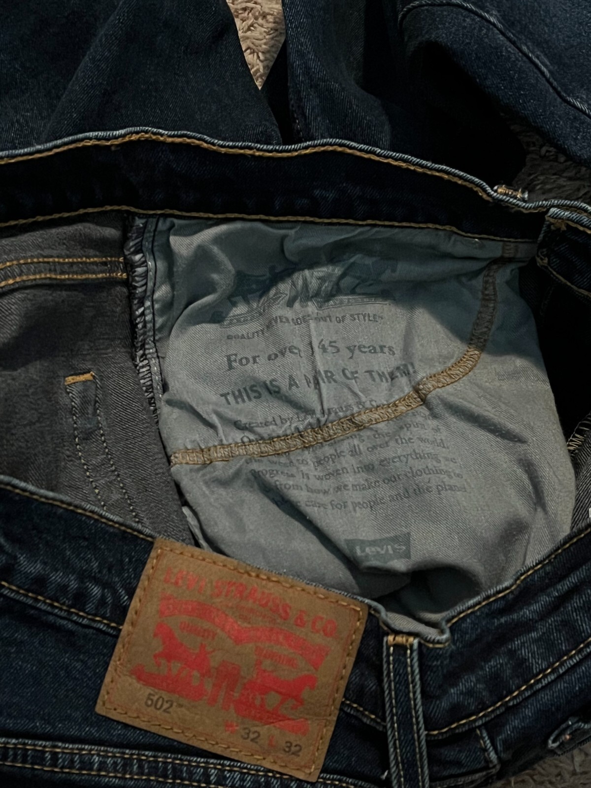 Levi’s 502 Jeans Regular Tapered Mens tag=32×32 (MEASURED 33×30) (9346)