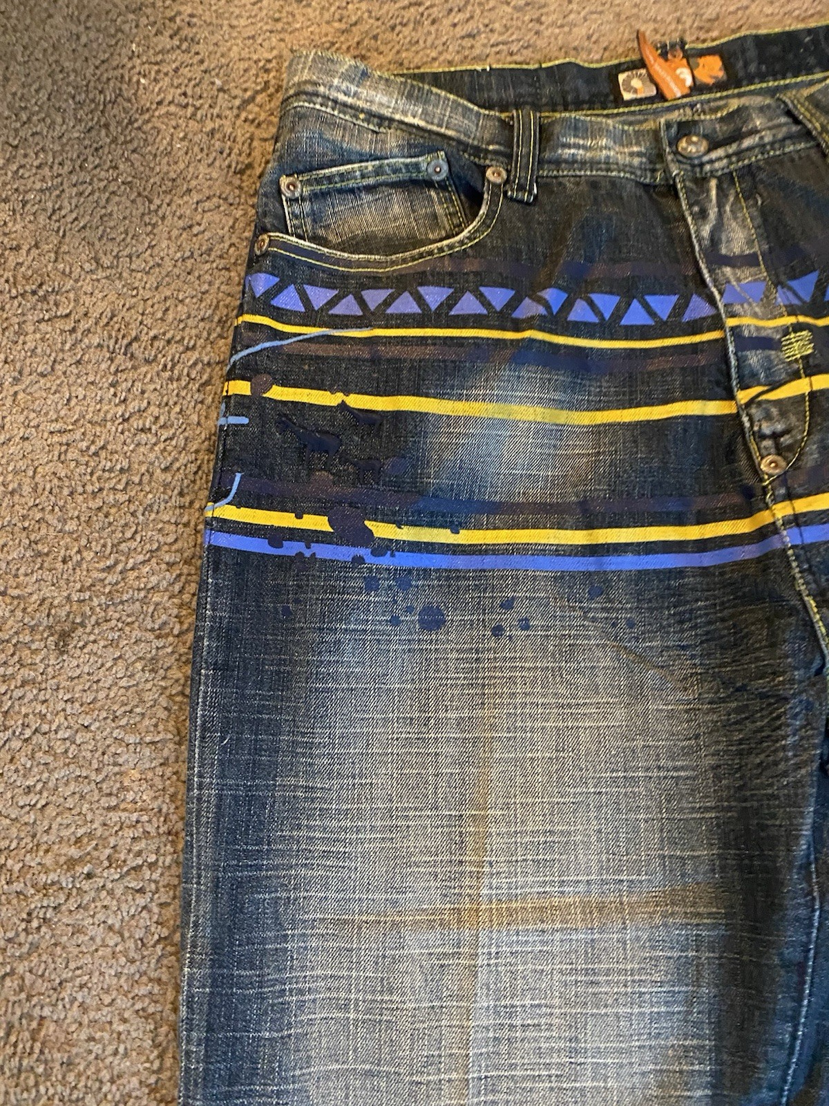 Vintage Y2K AKademics wide Legged Baggy Jeans Size 36 Grudge 90s Hip Hop Style