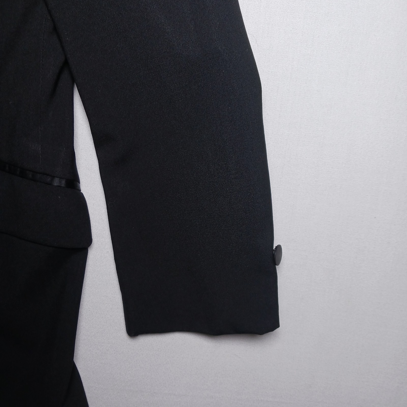 Vintage Randall’s Formal Wear Mens Black Wool Tuxedo Jacket 46L