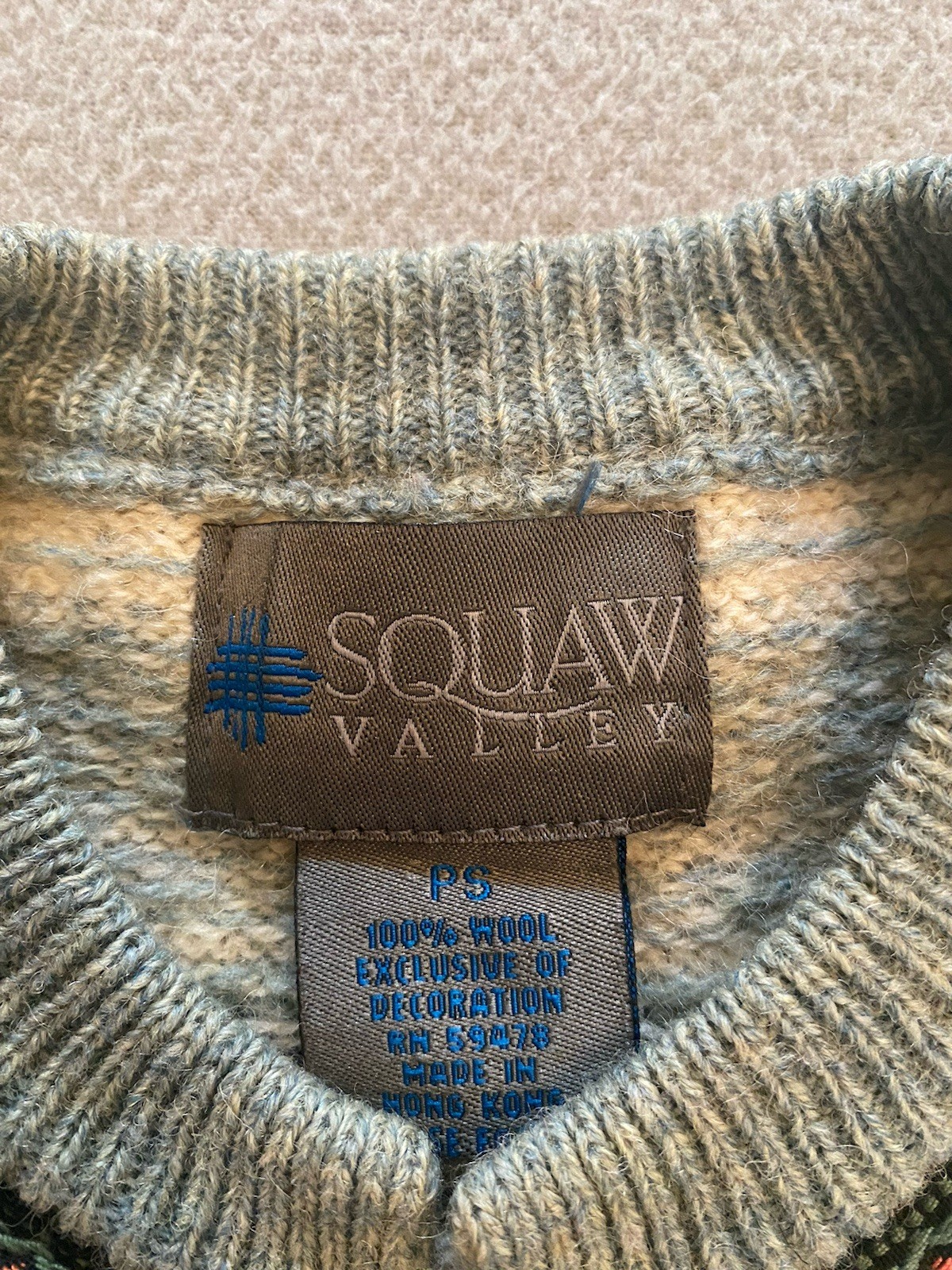 SQAW VALLEY CARDIGAN SZ SMALL WOMENS 100% WOOL FAIRISLE VINTAGE MUST SEE DETAILS