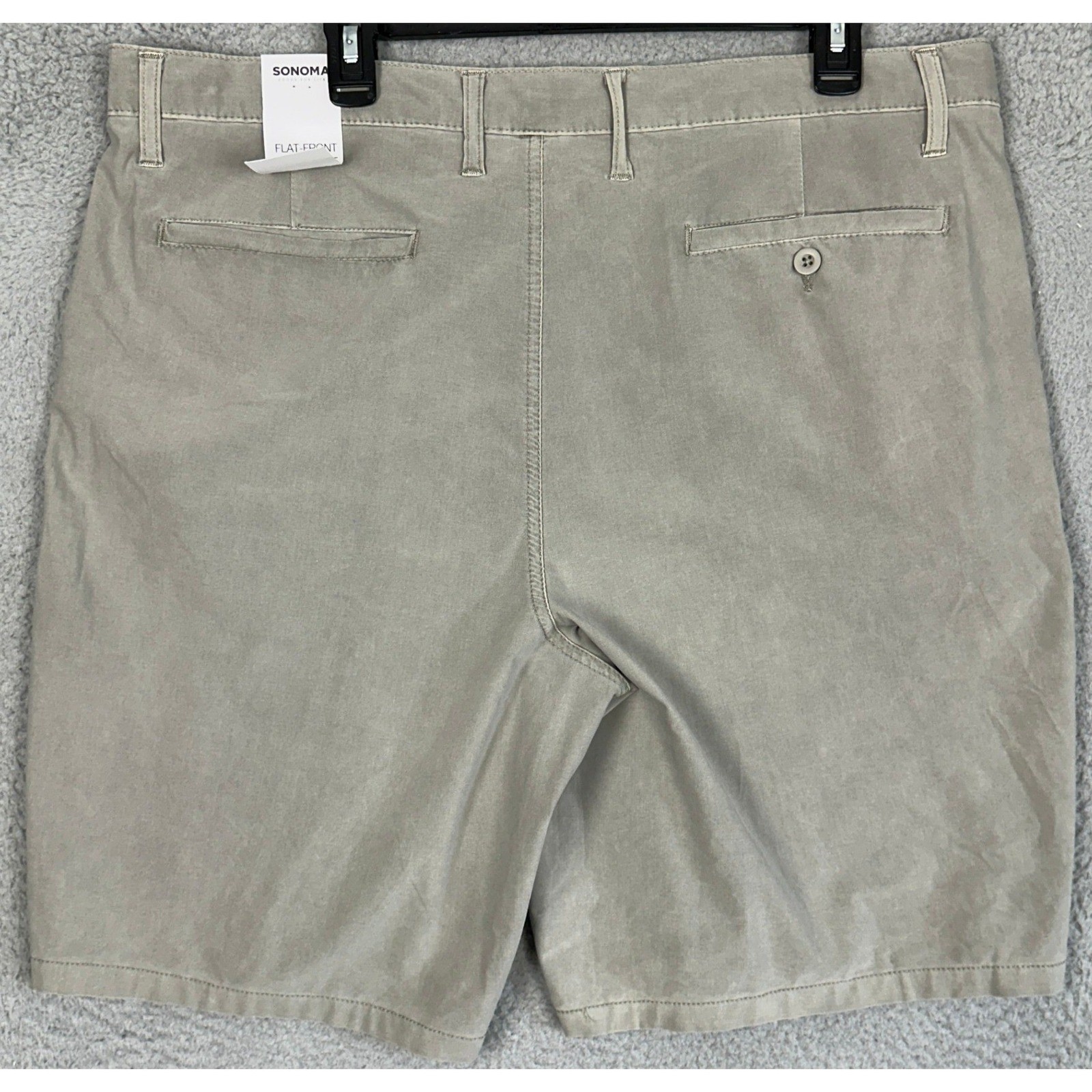 NEW Sonoma Flexwear Shorts Mens 40 Grey Khakis Chino Flat Front Stretch Casual