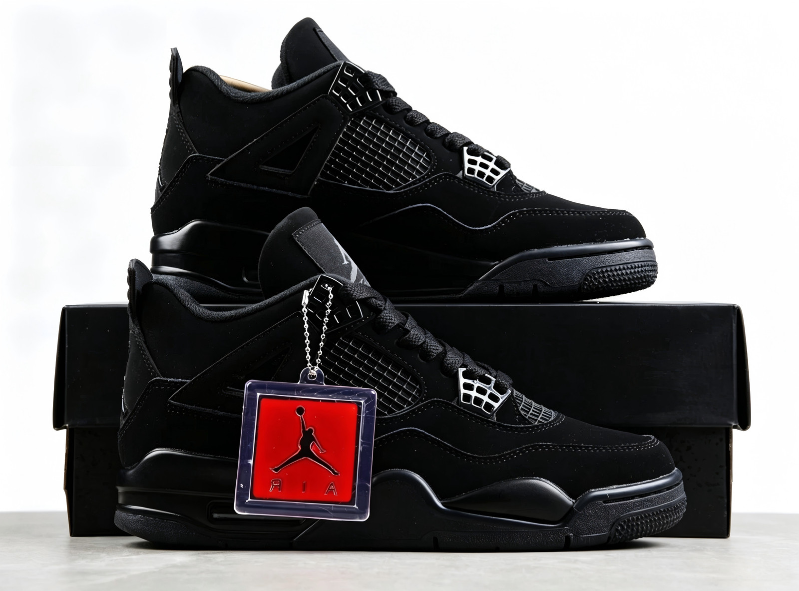 Jordan 4 “Black Cat”Retro Men’s Black Basketball Shoes Mid-Top