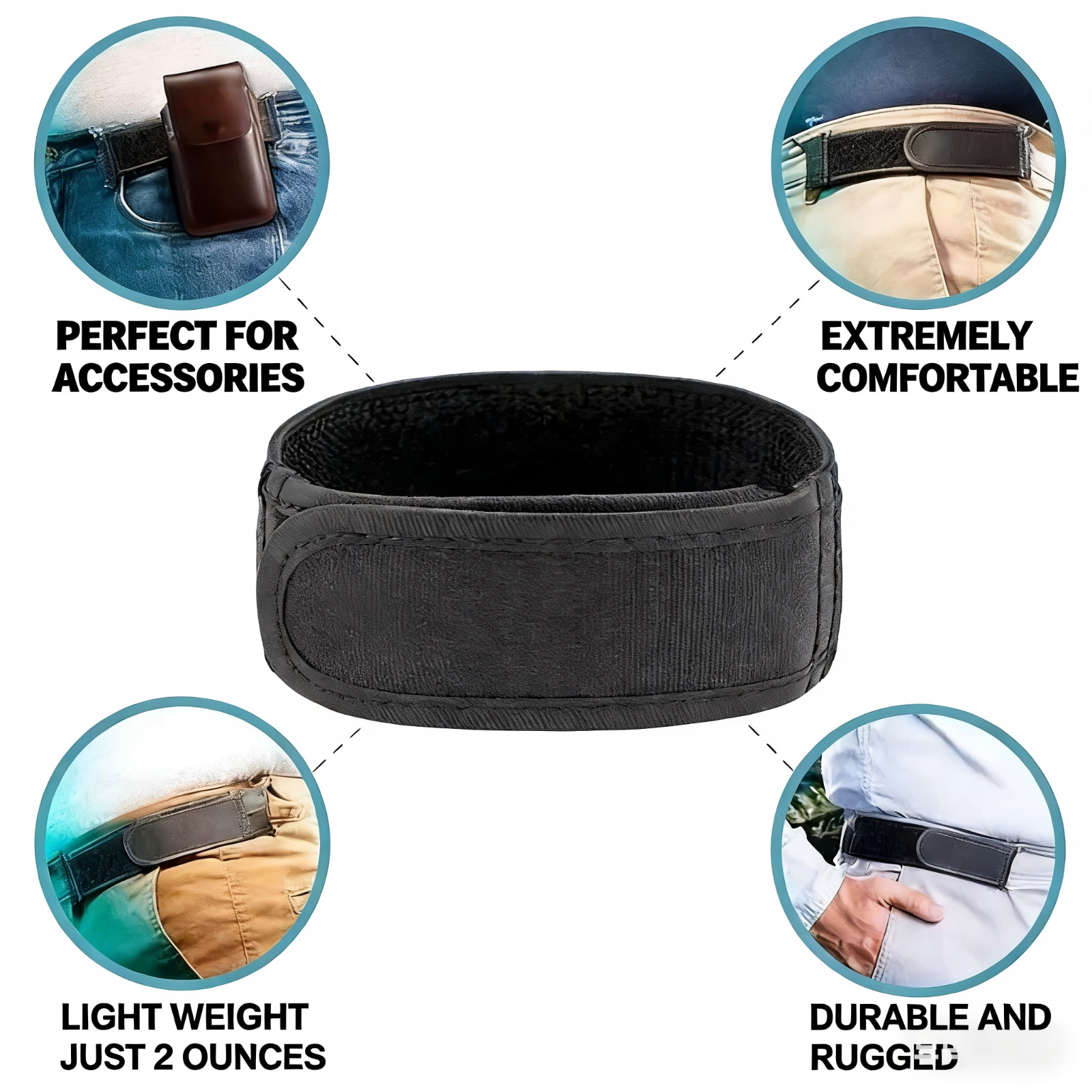 2PCS No Buckle Elastic Belt for Men Invisible Adjustable Stretch Waist Belt