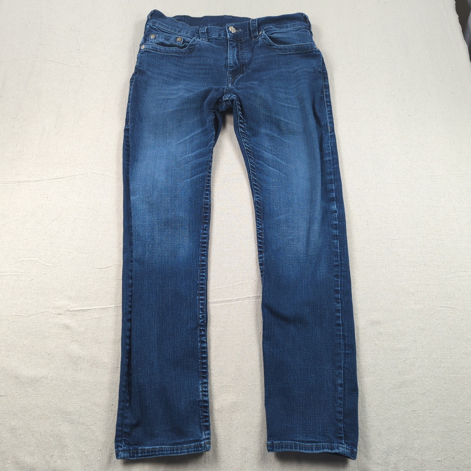 True Religion Jeans Mens 33×31 Blue Rocco Relaxed Skinny Stretch Casual Preppy