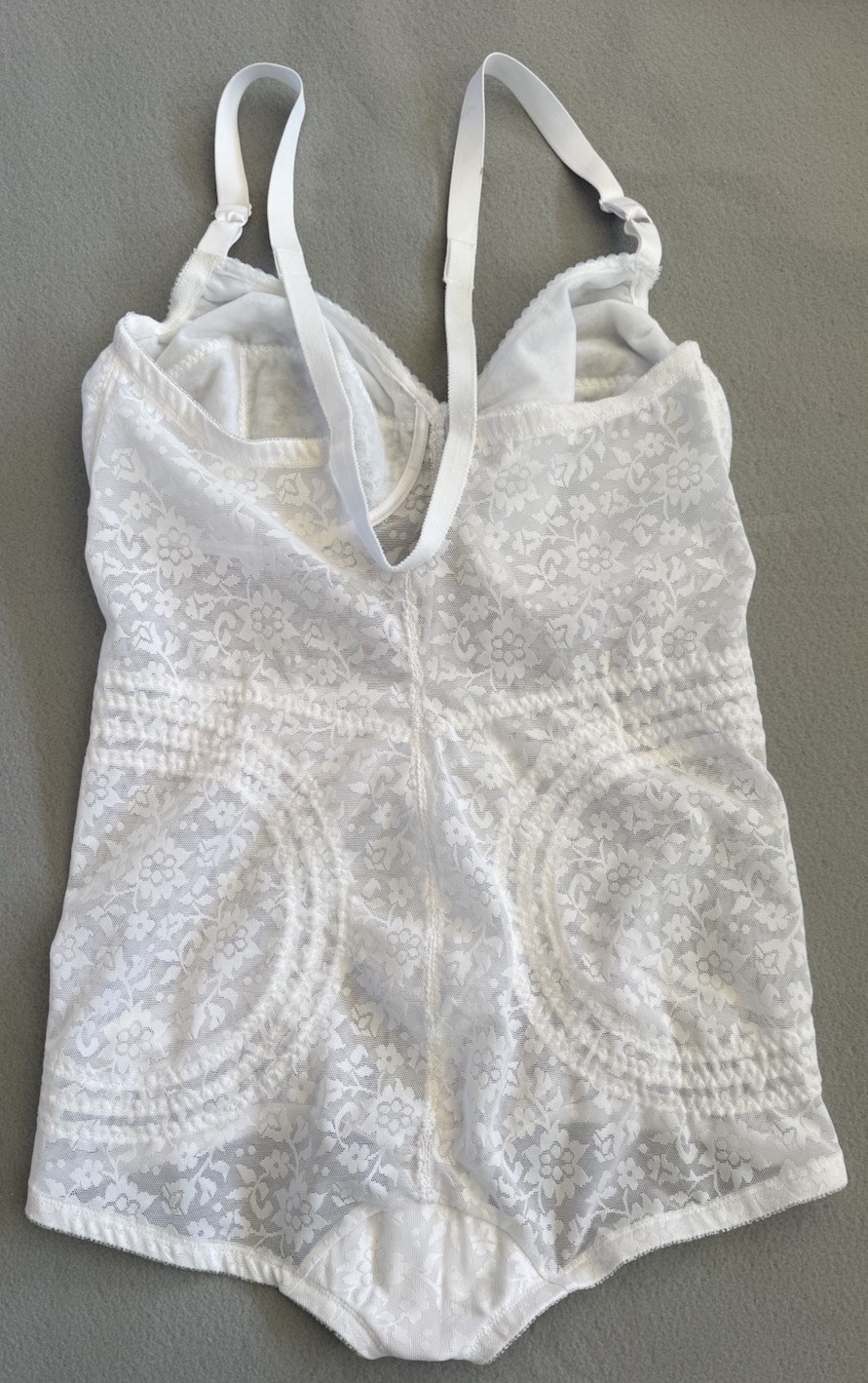 White Rago Lace Body Briefer Wireless Firm Shaping Bodysuit Shapewear Size 46DD