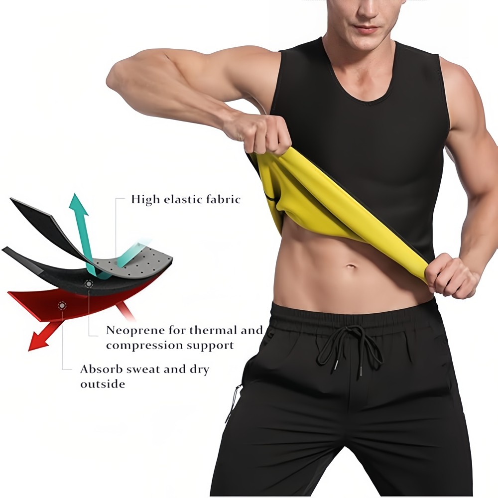 Men Slimming Body Shaper Waist Trainer Tank Top Fat Burn Belly Compression Vest