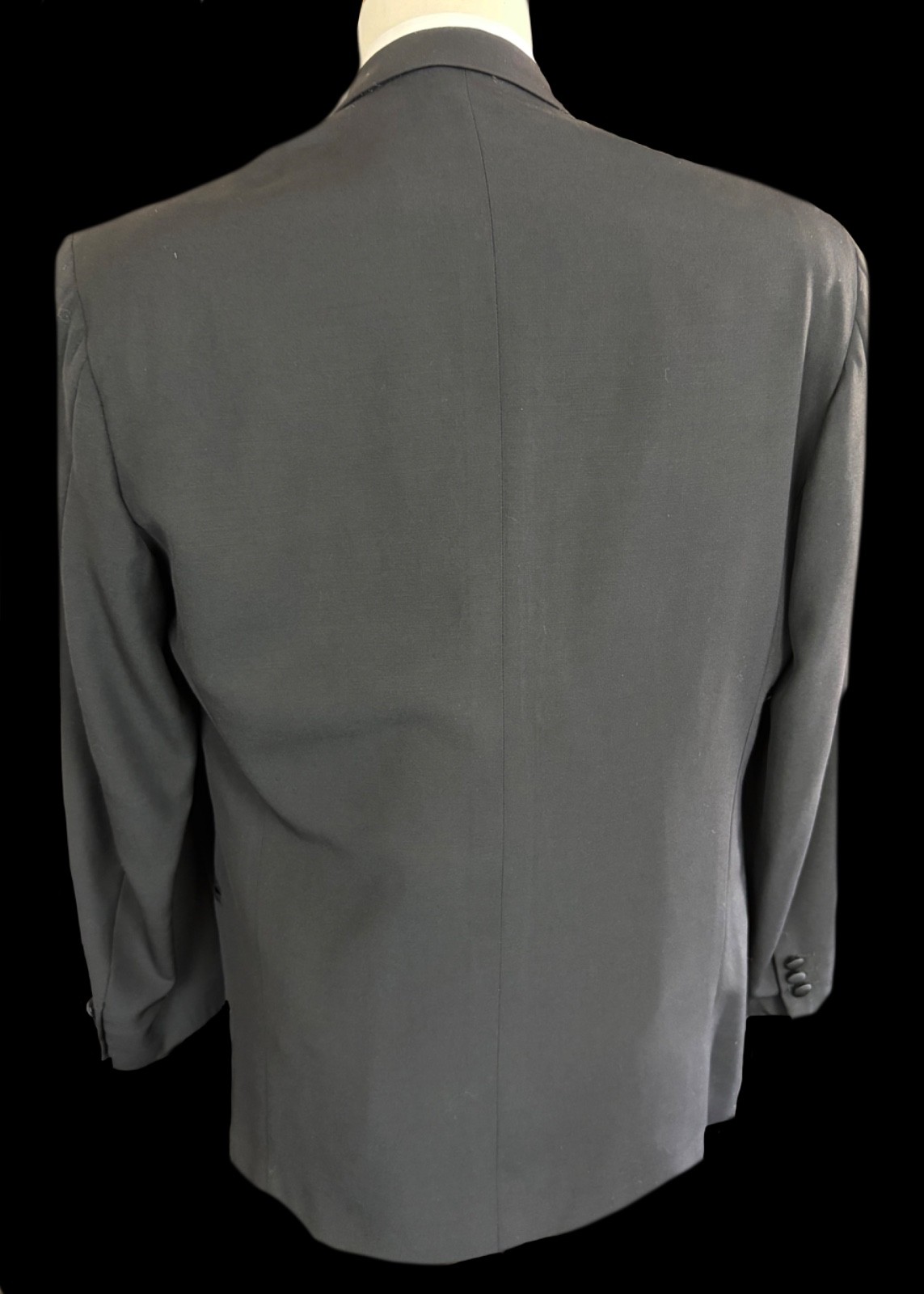 Vintage LUBIAM Italian Tuxedo Suit Black Satin Lapel Formal Dinner Suit 44R
