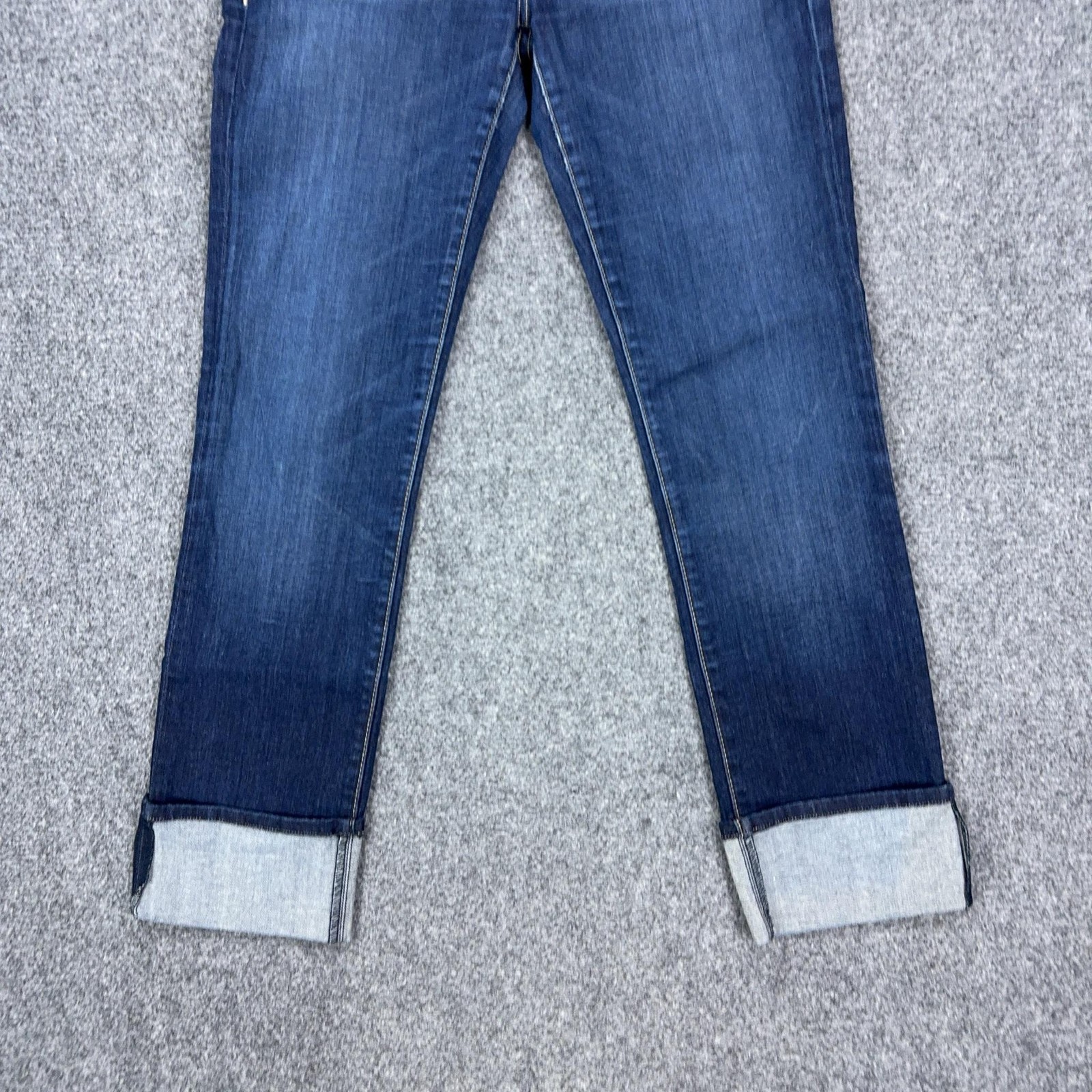 Hudson Ginny Crop Straight Jeans Womens 27 Blue Mid Rise Cuffed Stretch Denim