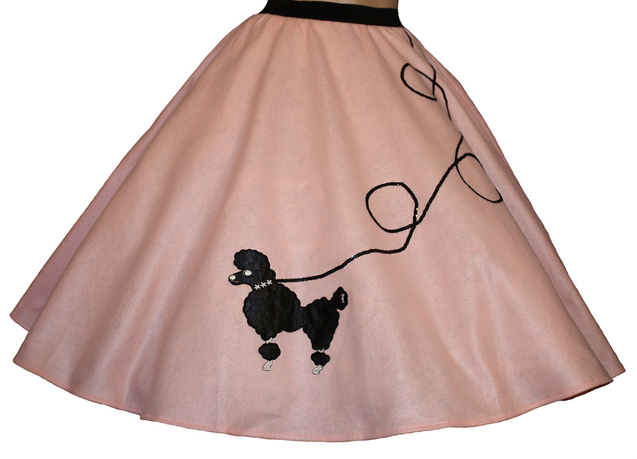 LIGHT PINK 50’s POODLE SKIRT ADULT SZ SMALL waist 25″-30″ Length 25″