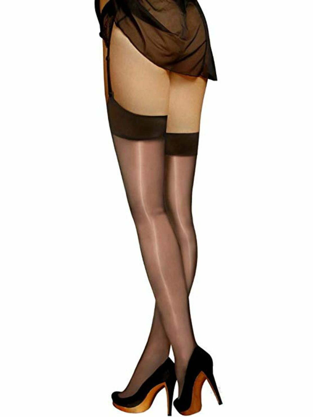 Cecilia De Rafael Vidrio Bas Garter Belt Glossy Stockings MADE IN ITALY