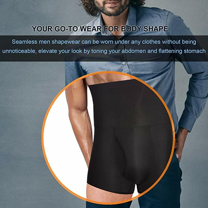 Men’S Body Shaper Tummy Control Slimming Shapewear Shorts High Waist Bdomen Trim