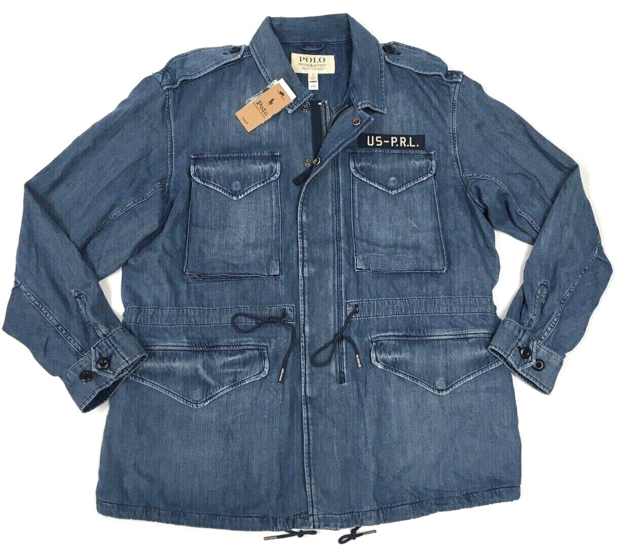 Polo Ralph Lauren Military US Army Paratrooper Officer Denim Jeans Field Jacket