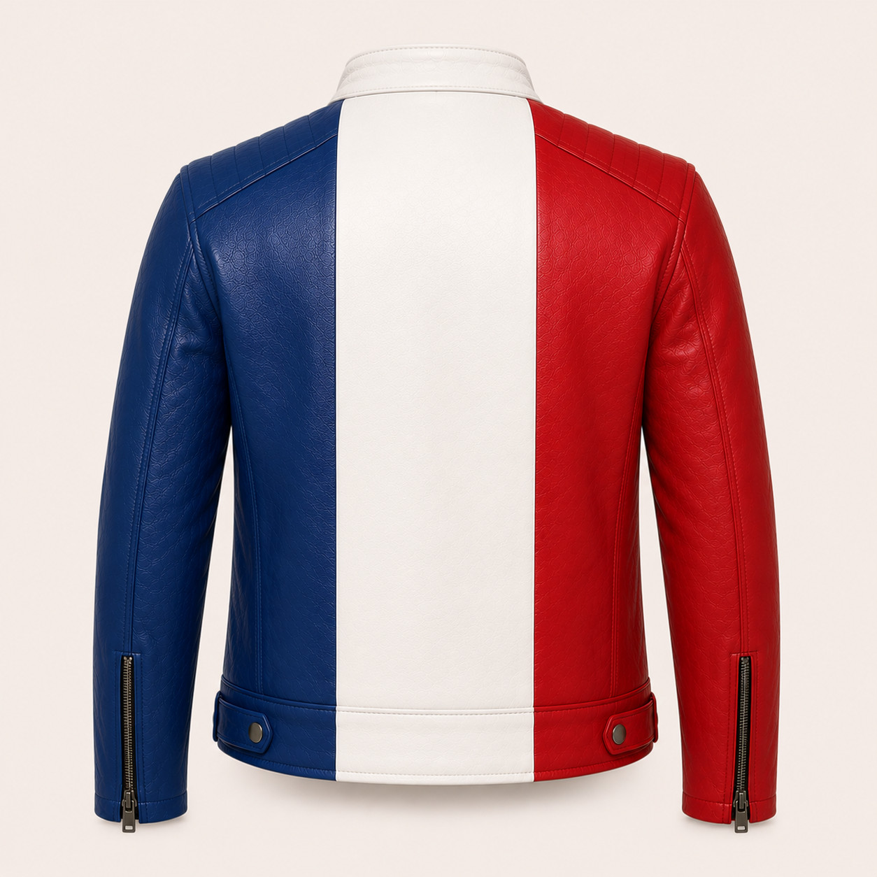 French Flag Leather Jacket, Union Jack Leather Coat, Men Women Vintage