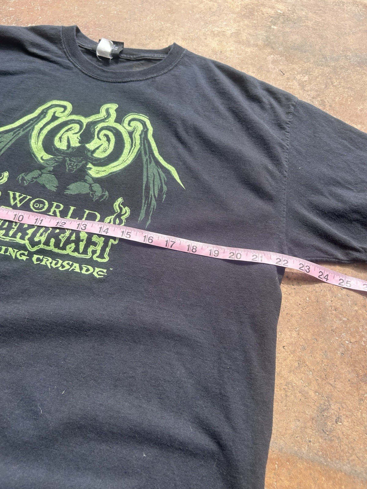 2000s Black World of Warcraft Burning Crusade Tee front + back graphic Size XL