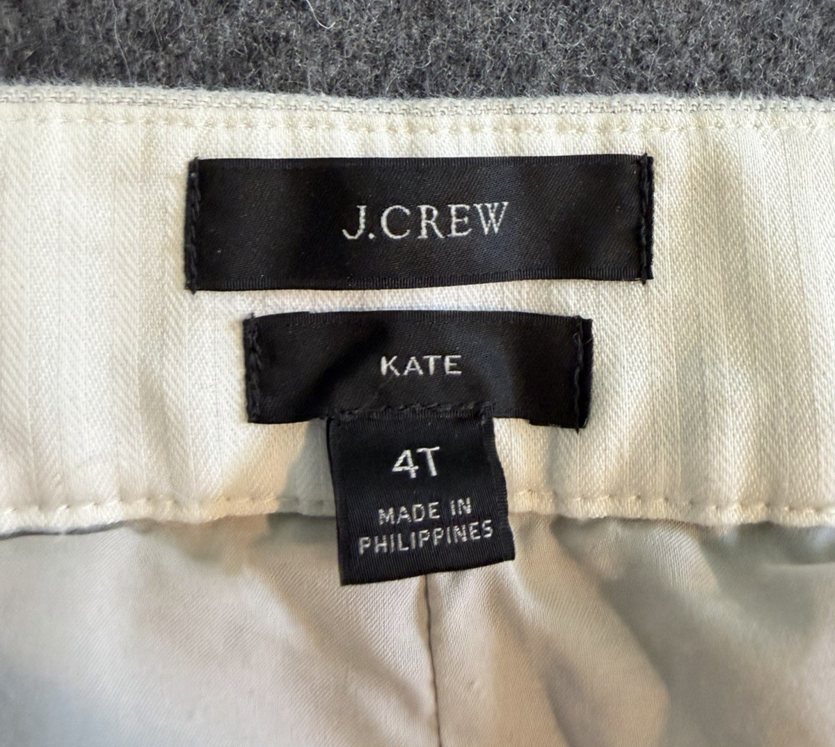 J.Crew Natural Beige Linen Blend Straight Leg Trousers Size 4T Coastal Preppy
