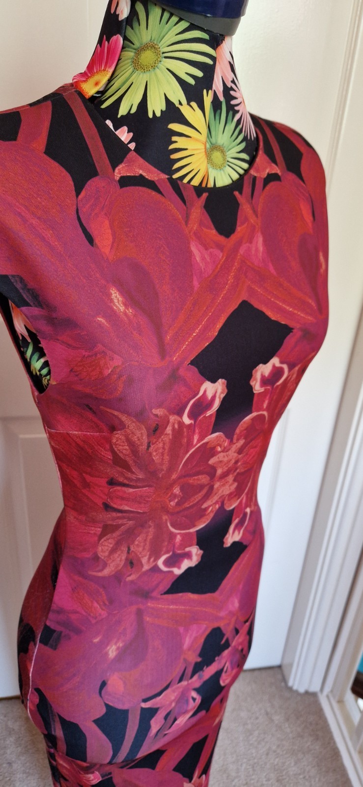Ted Baker Women’s Dress Size 1 UK 8 Midi Dress Floral Print Sleeveless Used