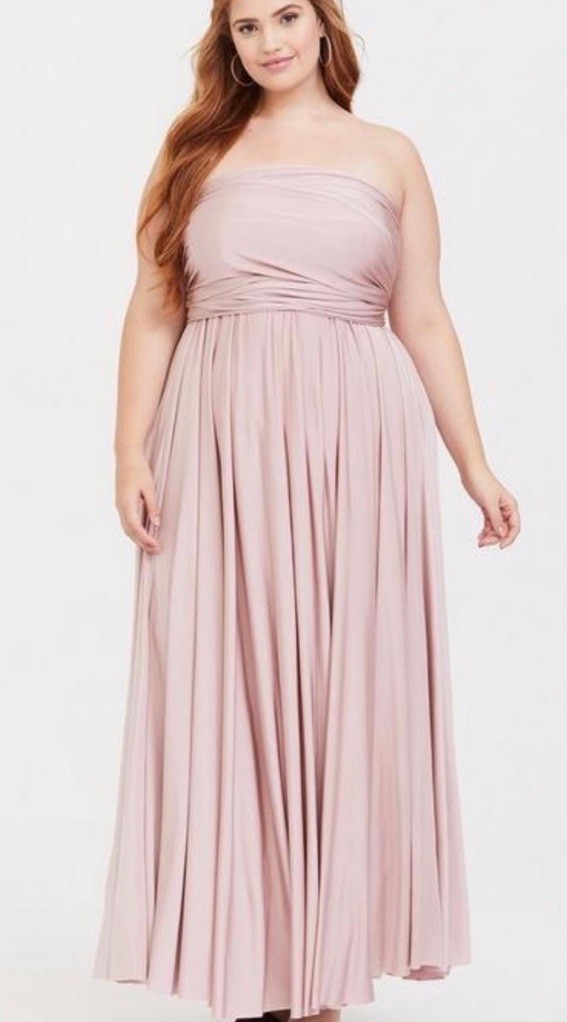 Torrid Pink Halter Neck Pleated Maxi Long Sleeveless Solid Dress Size 0