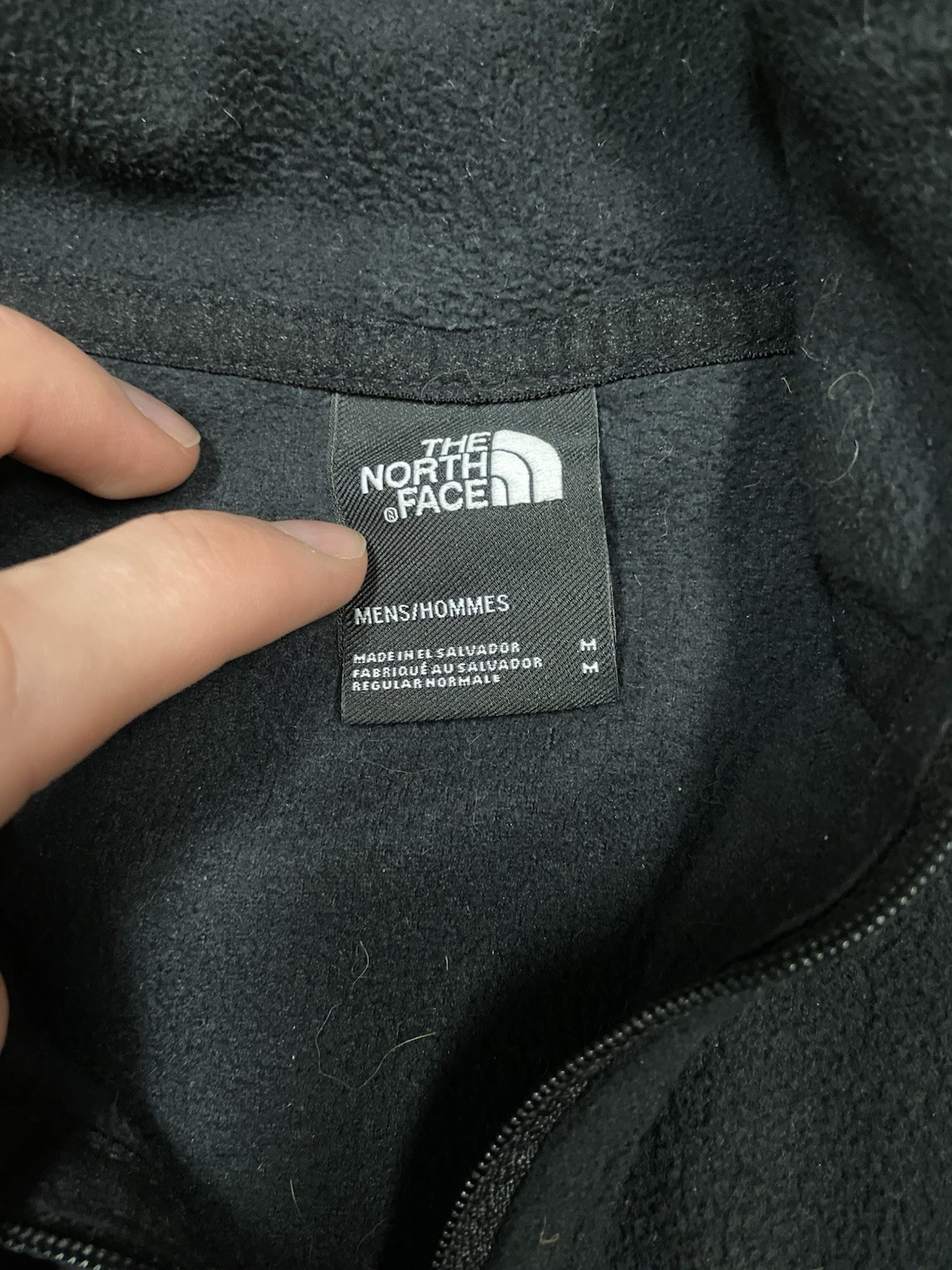The North Face 1/4 Zip Jacket Size Medium Blue Black Fleece Pullover