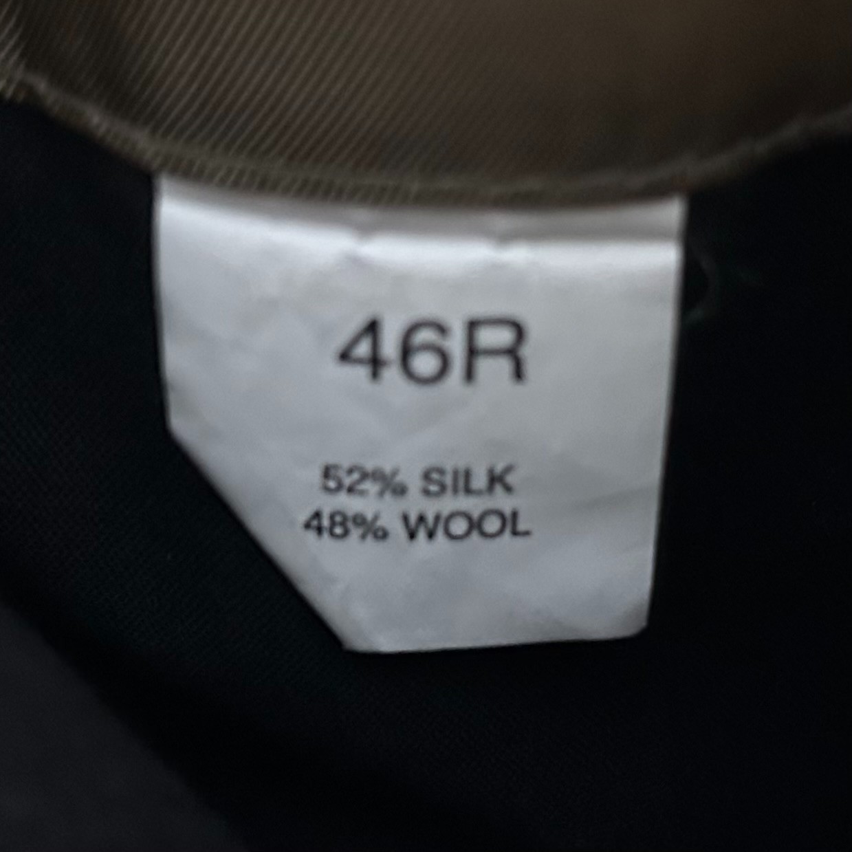Jos A Bank 46R Sport Coat Silk Wool Blend Beige Plaid Two Button Lined Vented
