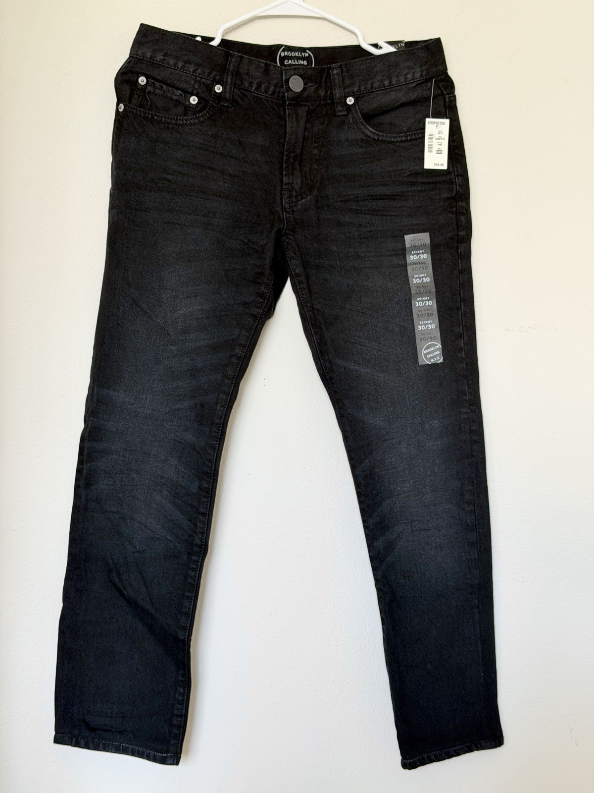 New With tag Aeropostale Aero Skinny Jeans Mens 30×30 Black