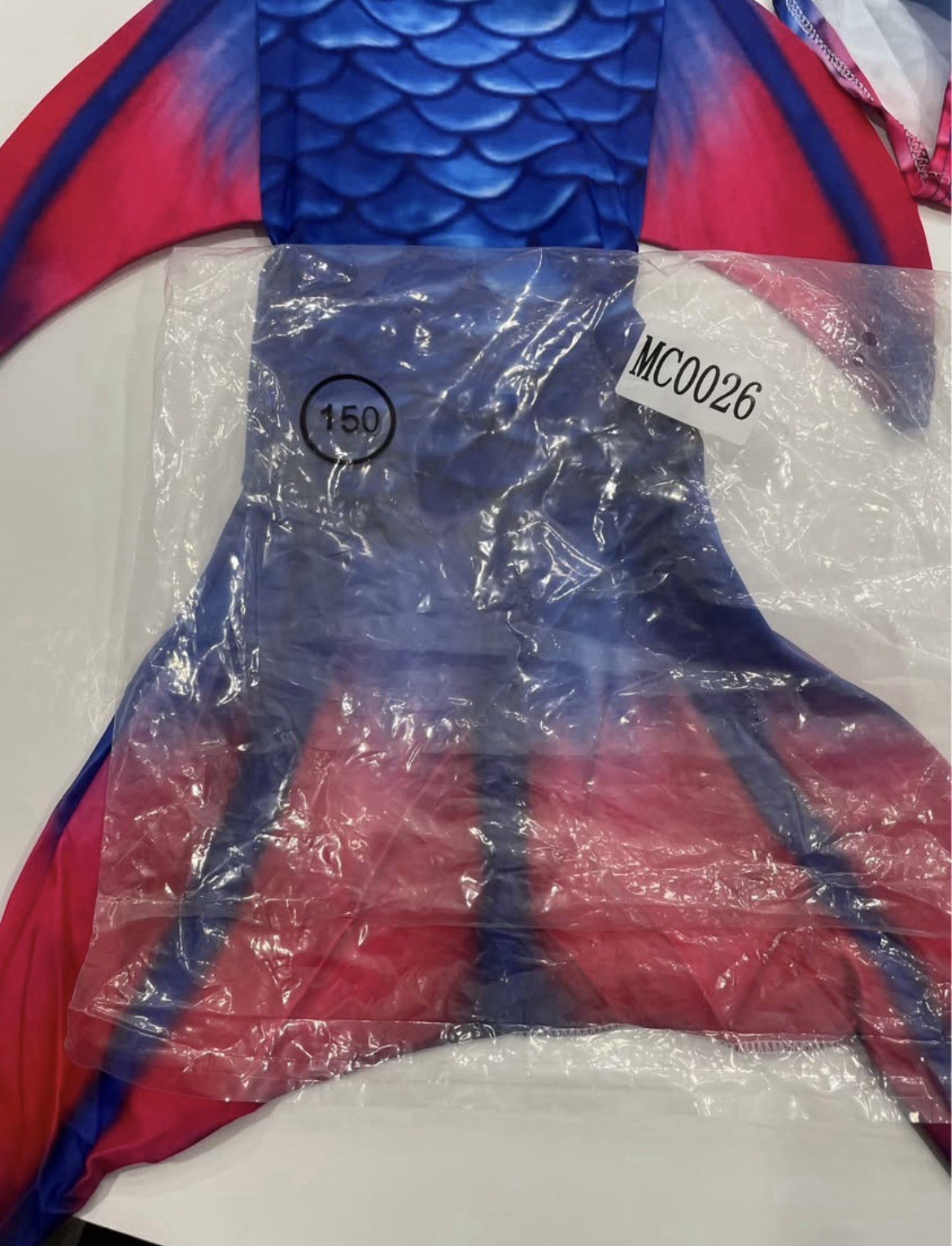Girls Red Blue Swimsuit Bikini with Mermaid Tail Size 10/12 New In Package NWOT