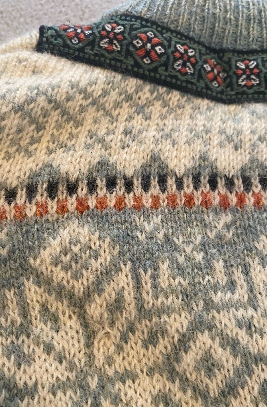 SQAW VALLEY CARDIGAN SZ SMALL WOMENS 100% WOOL FAIRISLE VINTAGE MUST SEE DETAILS