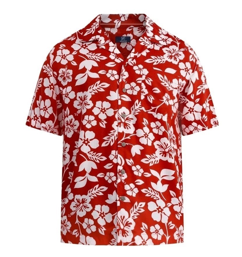 George Men’s 3XL Hawaiian Button Up Short Sleeve Shirt New with tags