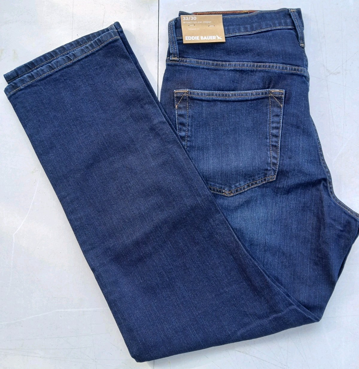 NWT Men’s Eddie Bauer Mr Eddies Flex Straight Leg Jeans Straight Fit Pants 33×30