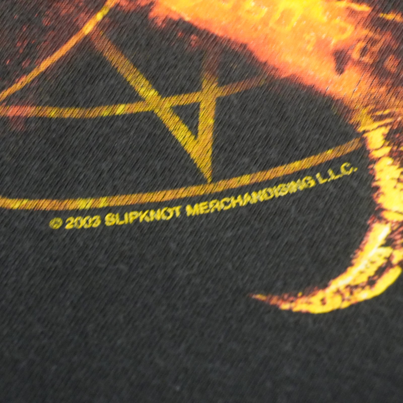VTG 2001 Slipknot Iowa Goat Skull Sun Double Sided Tennessee River Tag XL Y2K