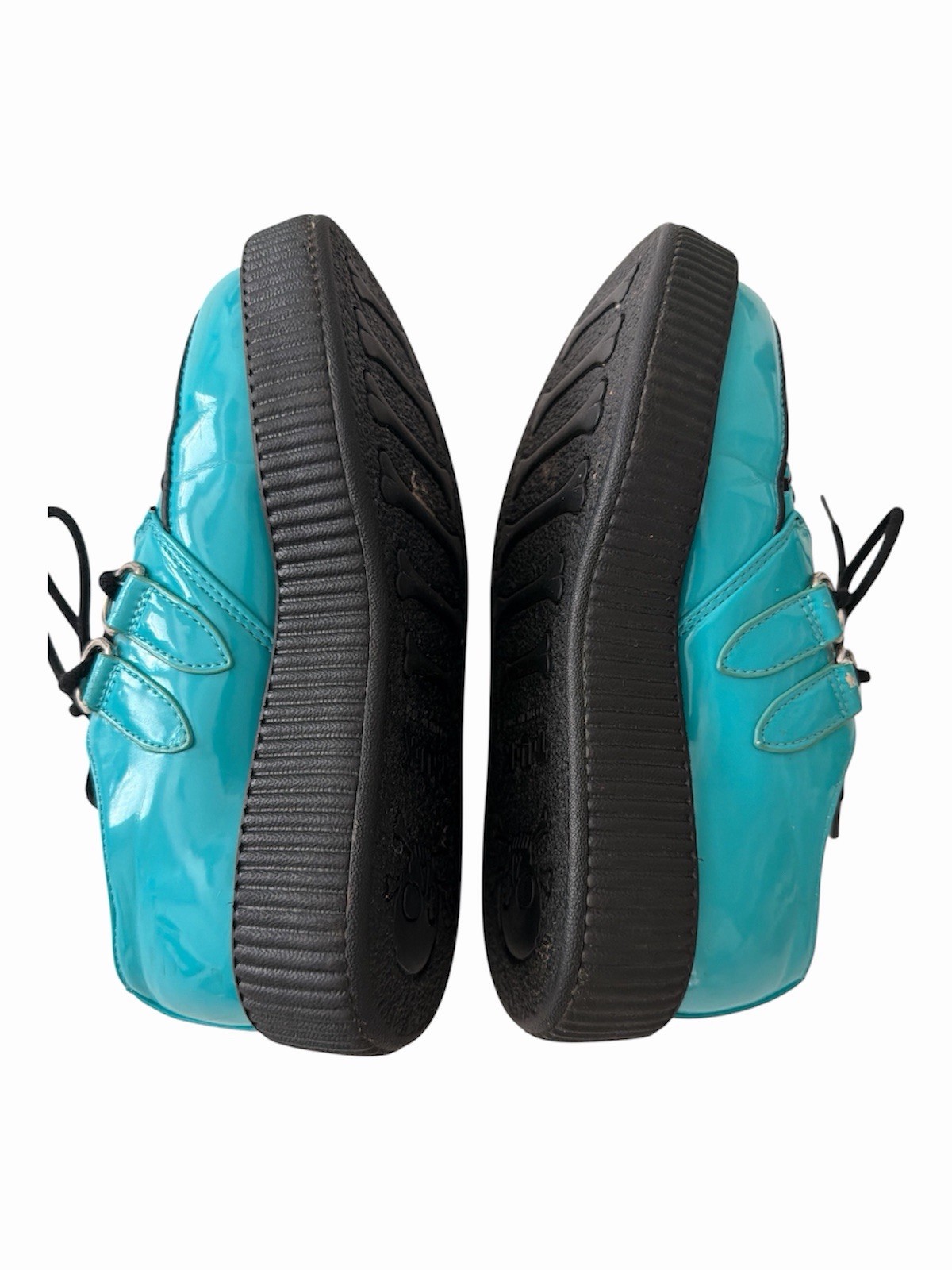 T.U.K. Cyan Teal Blue Creepers Shoes US Men 4 Women 6 D Ring