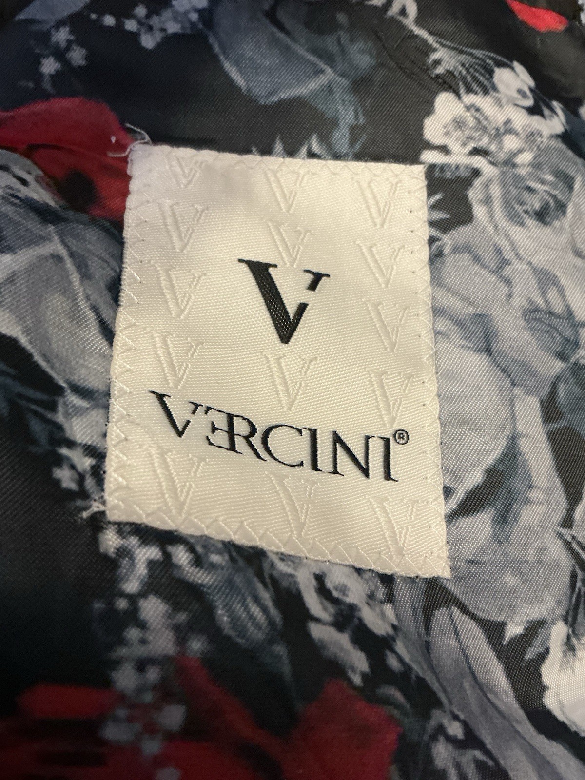 NWOT VERCINI PREMIUM 58 Red/Black Damask Paisley Peak Lapel Tuxedo Jacket