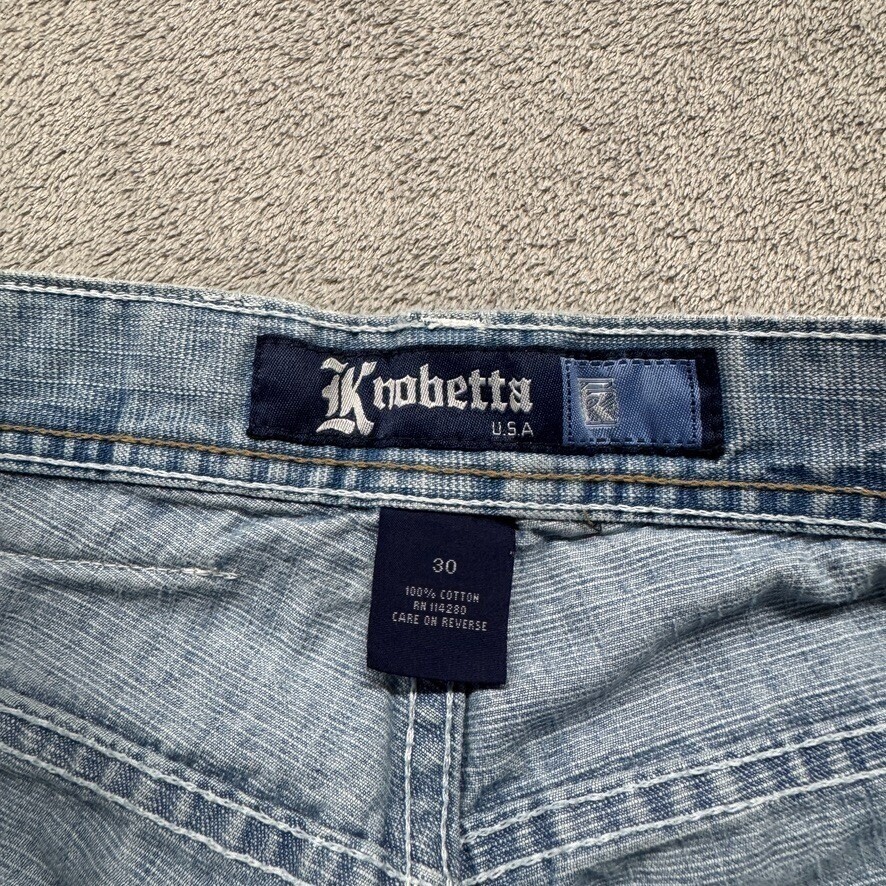 Kno Betta Jeans Mens Measured 29×24 Y2K Baggy Hip Hop Rap Blue