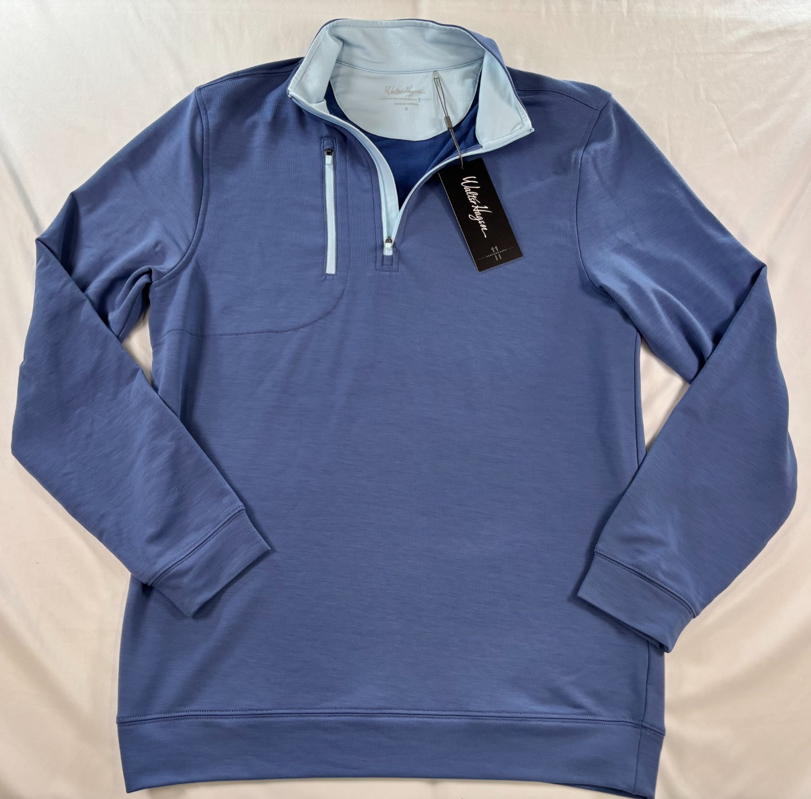 Walter Hagen 1/4 Zip Pullover Mens Small Blue Golf Performance 11 4 Way Stretch