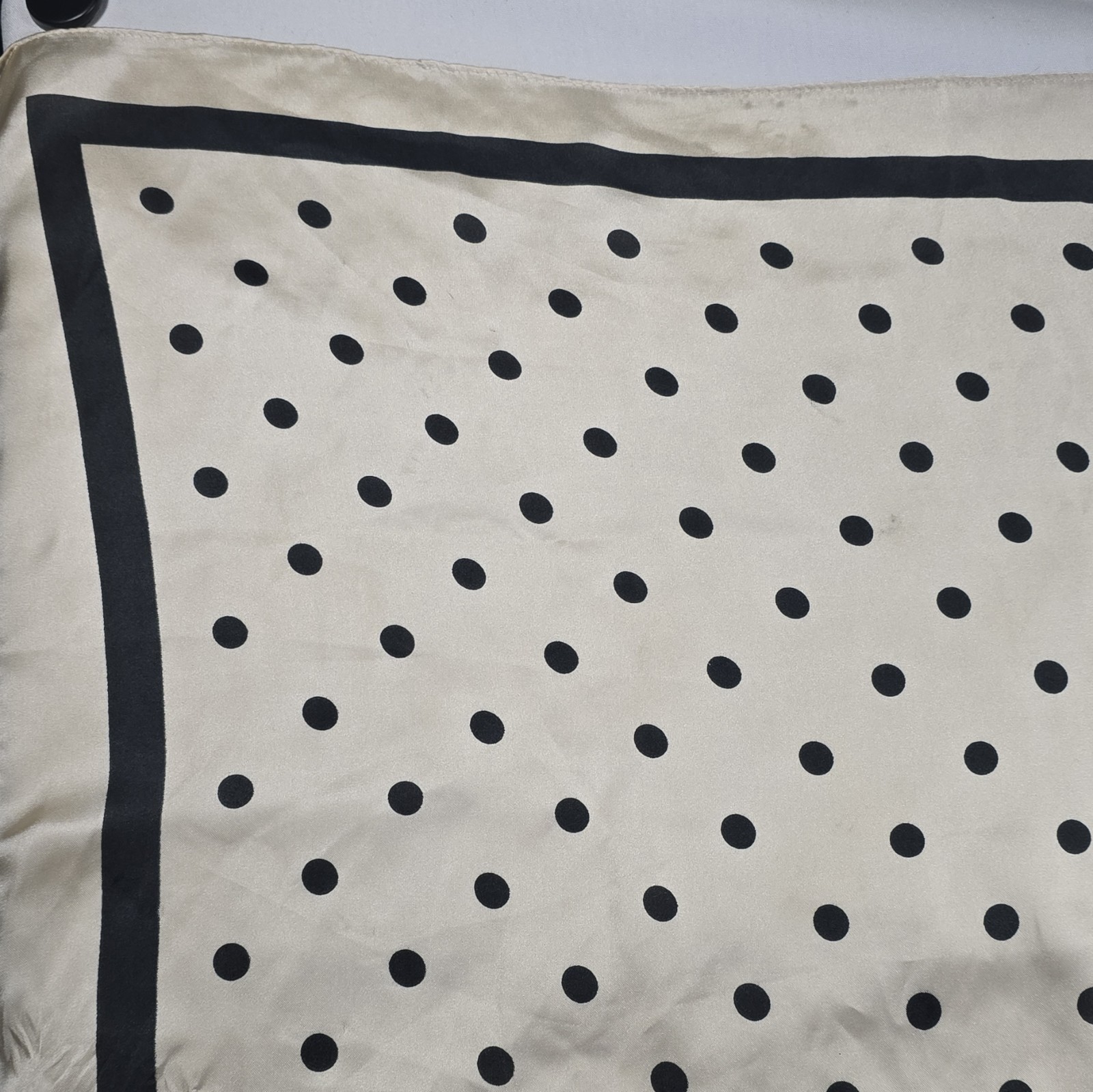 Anna-Kaci fashion Satin silk scarf with polka do 27.5IN×27.5IN