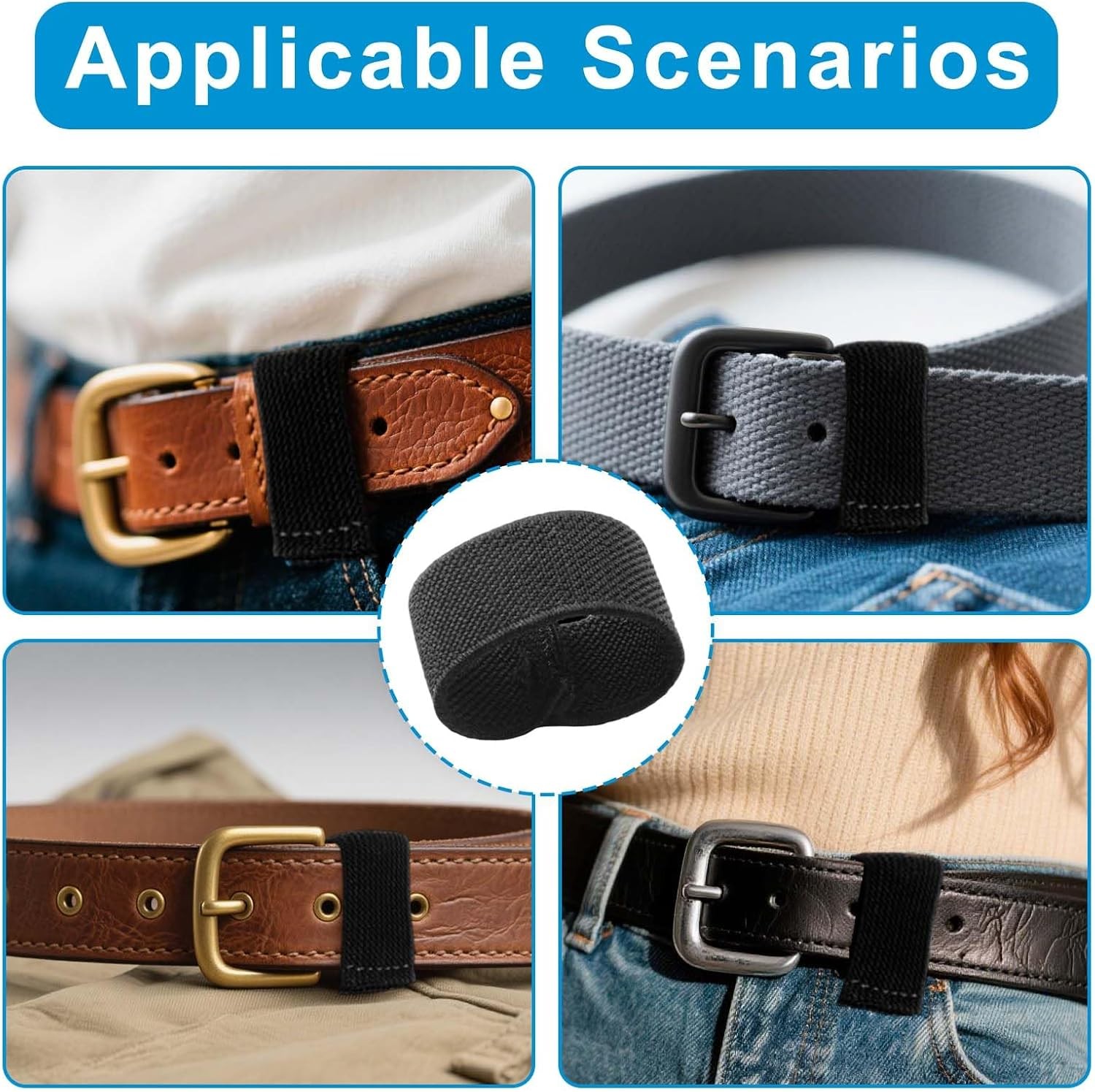 12 Pack Elastic Tactical Web Belt Keepers for Backpack Straps, Belt Loop Holder