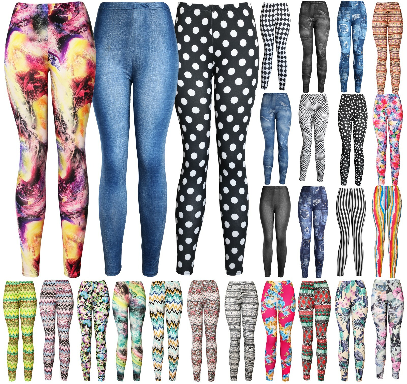 Women’s REG/Plus Super Soft Cotton Blend Basic Workout Printed Pattern Leggings