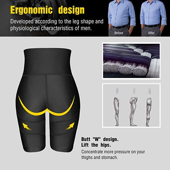 Men’S Body Shaper Tummy Control Slimming Shapewear Shorts High Waist Bdomen Trim