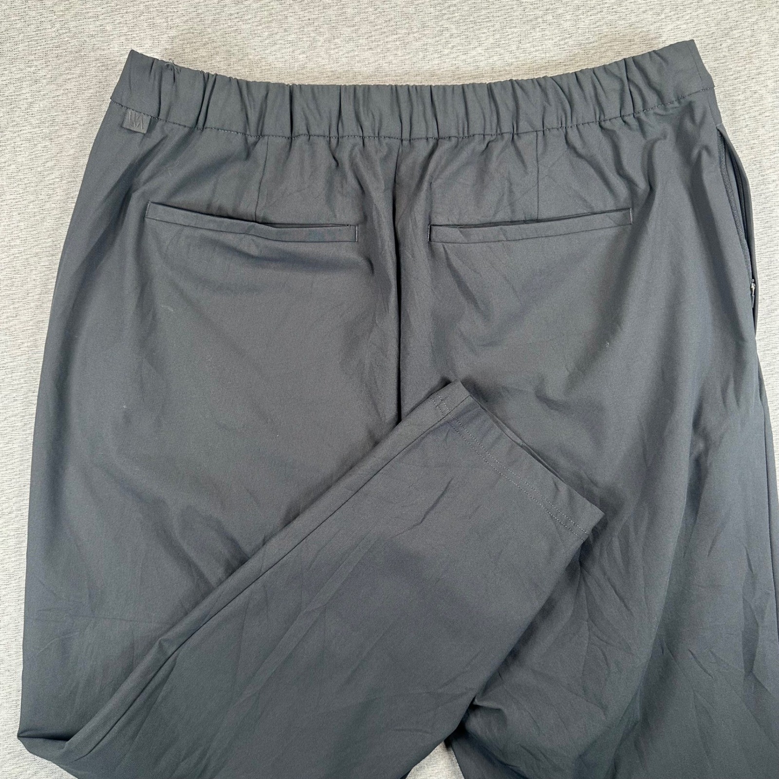 VRST Limitless Pants Mens XL Slim Taper Gray Sorona Stretch Drawstring Zip