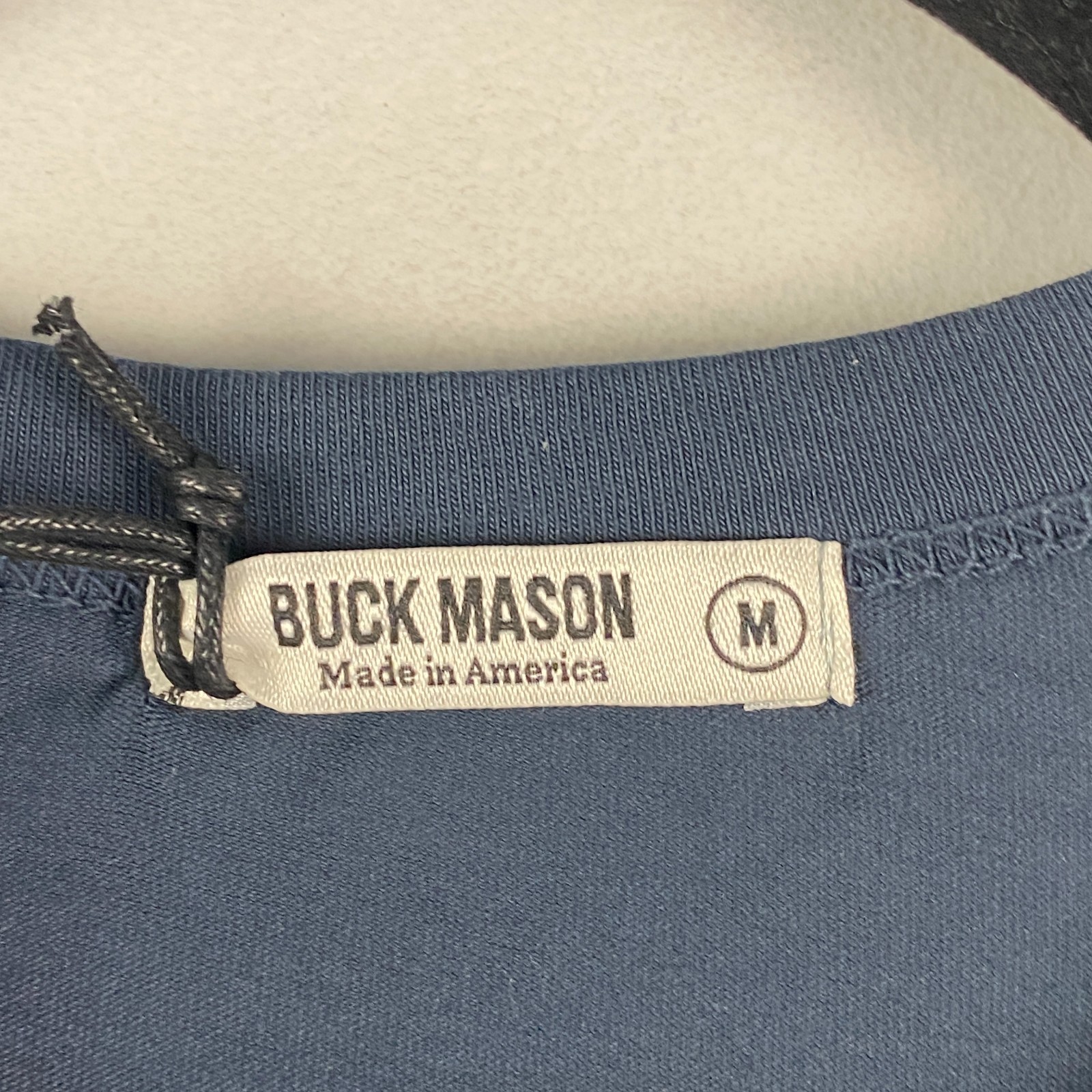 Buck Mason Curved Hem Pima T Shirt Mens Medium Ink Blue Short Sleeve Crew Neck