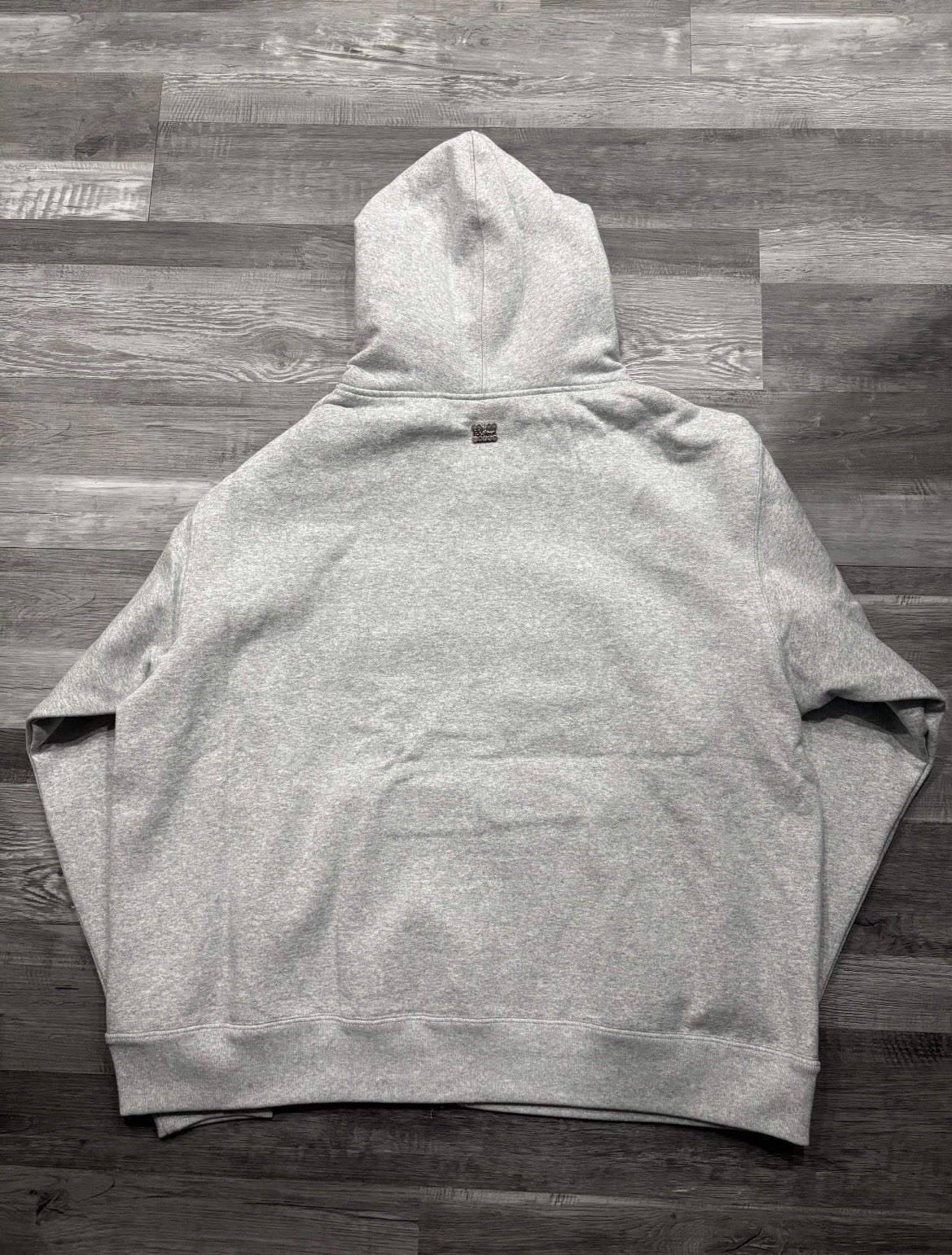 Supreme Men’s L Gray Full Zip Hooded Cotton Fleece Logo Hoodie