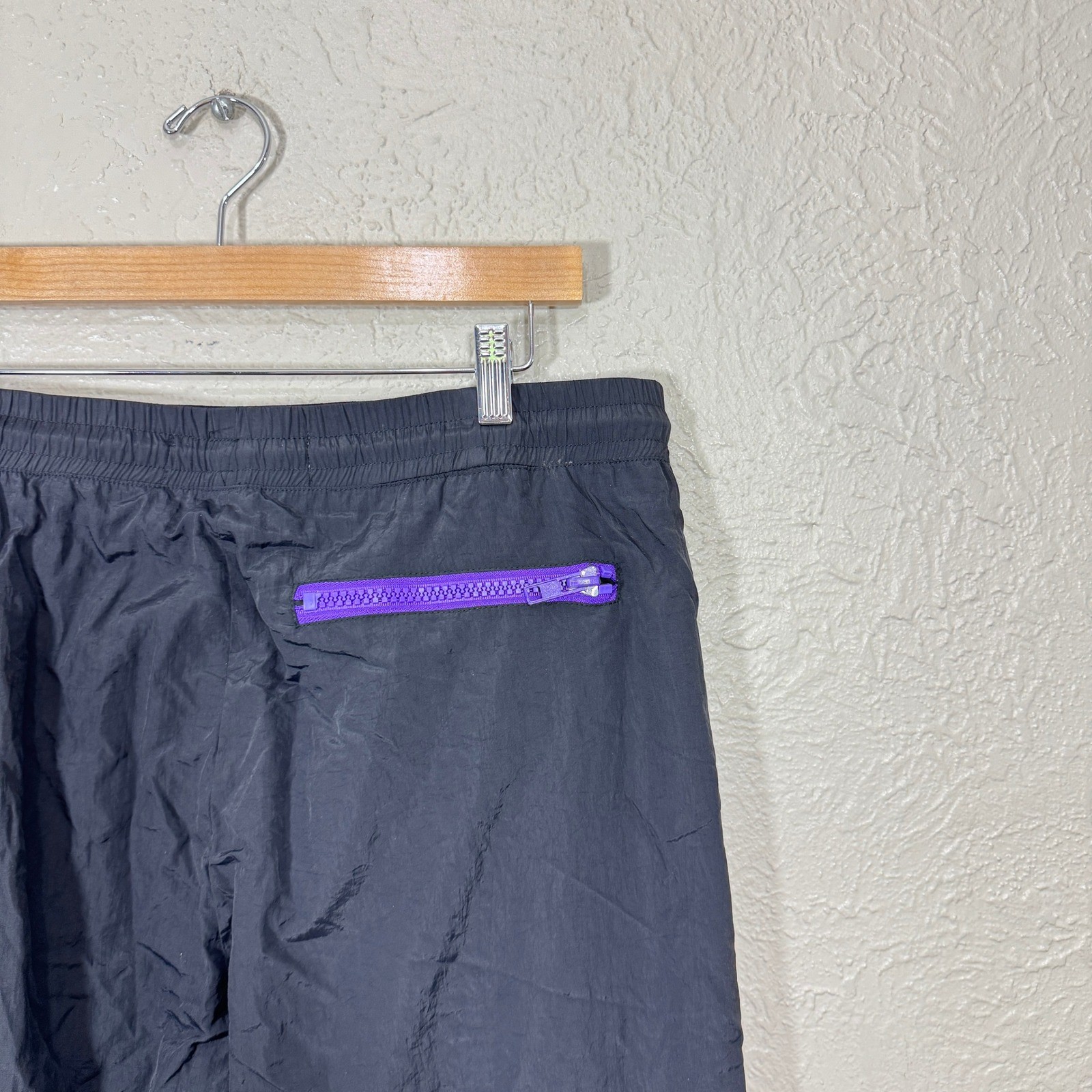 Black Pyramid Track Pants XL Parachute Joggers Colorblock Neon 90s Streetwear