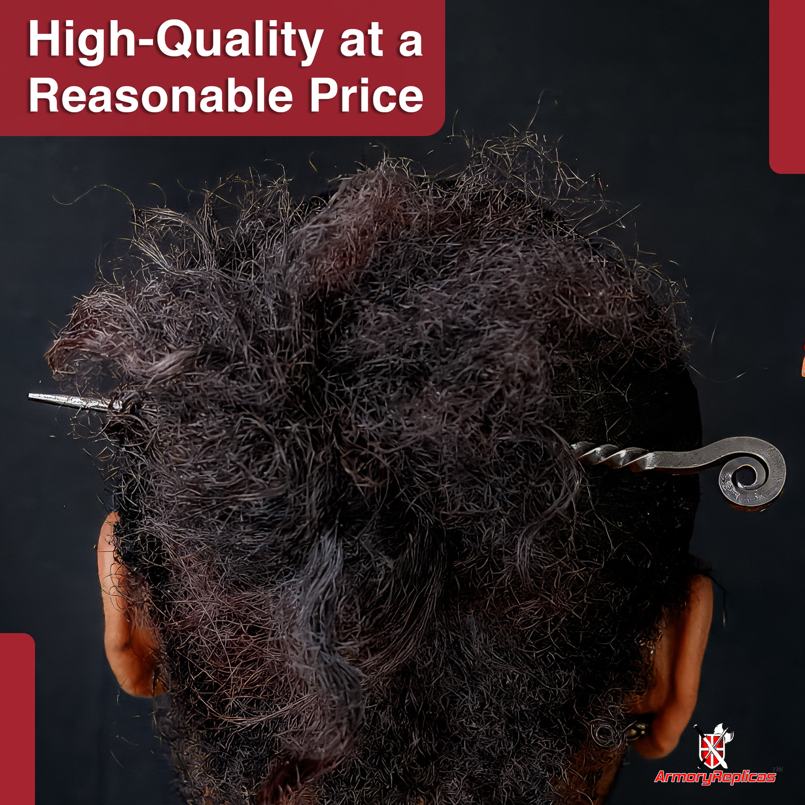 Medieval Inspired Gifts for Her Forged Iron Twisted Spiral Design Hair Stick
