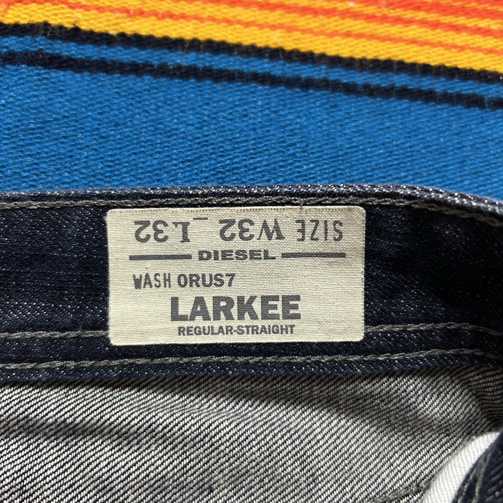 Diesel Larkee Jeans Size 32×32 Blue Indigo Regular Straight Y2K Made in USA READ